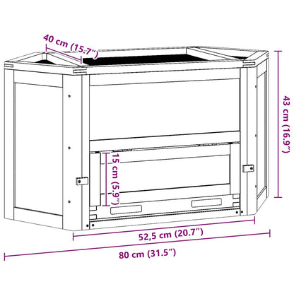vidaXL Hamster Cage 80x40x43 cm Solid Wood Fir