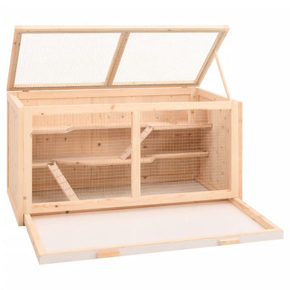 vidaXL Hamster Cage 89,5x45x45 cm Solid Wood Fir