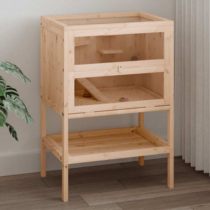 vidaXL Hamster Cage 55x40x80 cm Solid Wood Fir