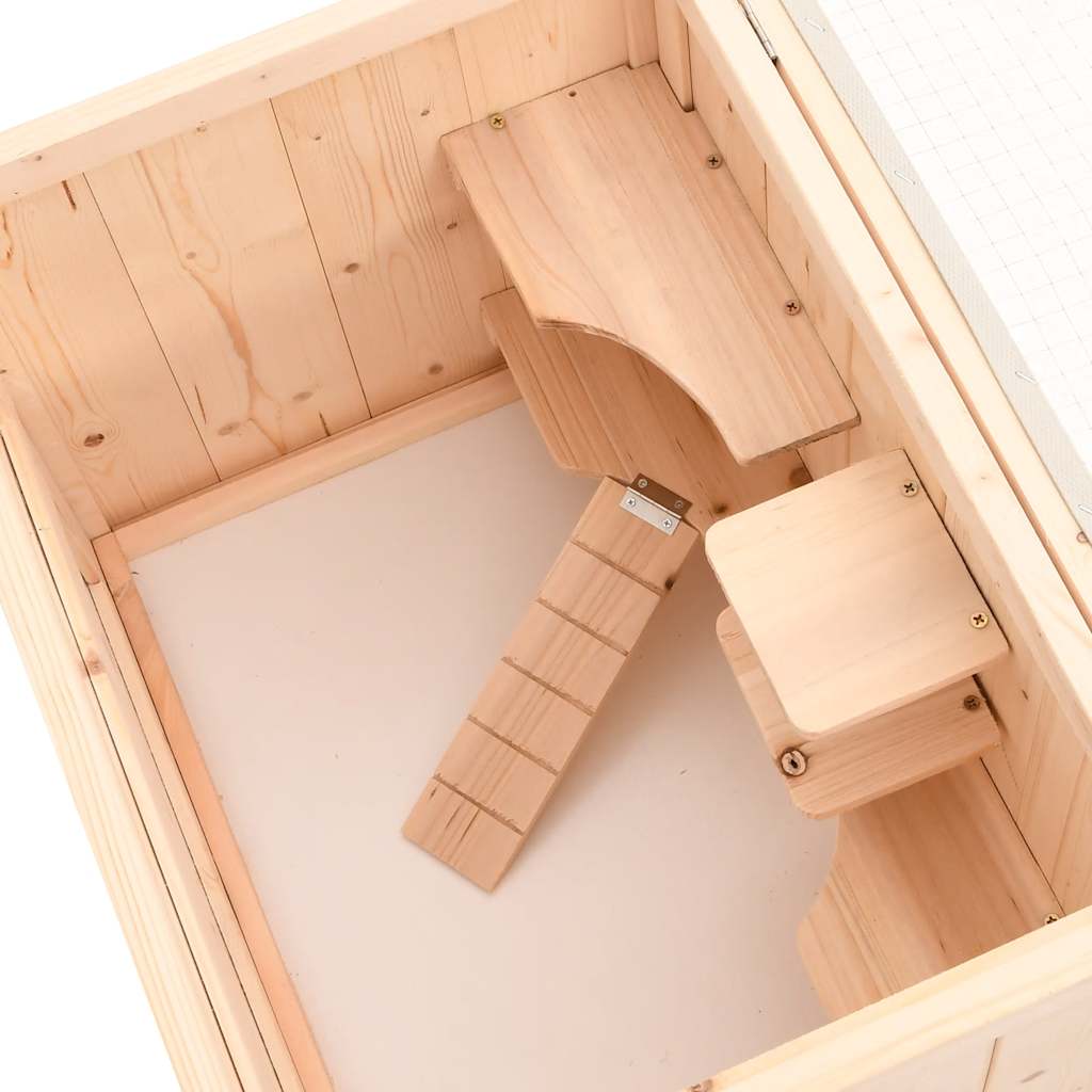 vidaXL Hamster Cage 55x40x80 cm Solid Wood Fir