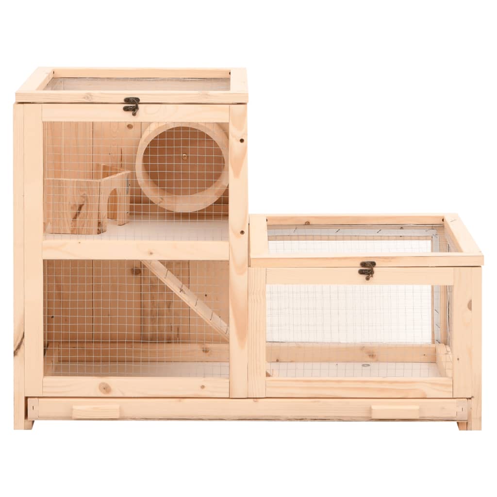 vidaXL Hamster Cage 81x40x60 cm Solid Wood Fir
