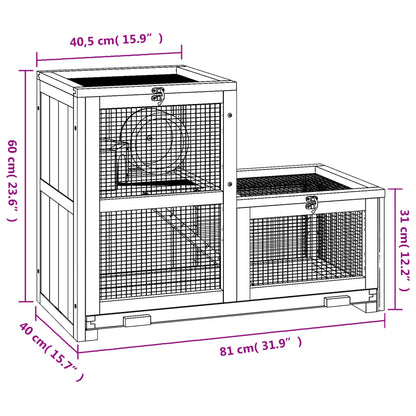 vidaXL Hamster Cage 81x40x60 cm Solid Wood Fir