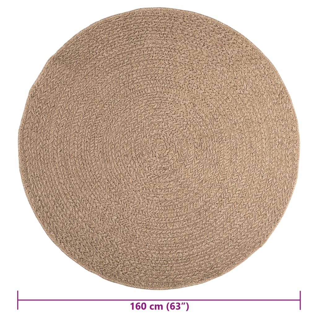 vidaXL Rug ZIZUR 160 cm Jute Look Indoor and Outdoor