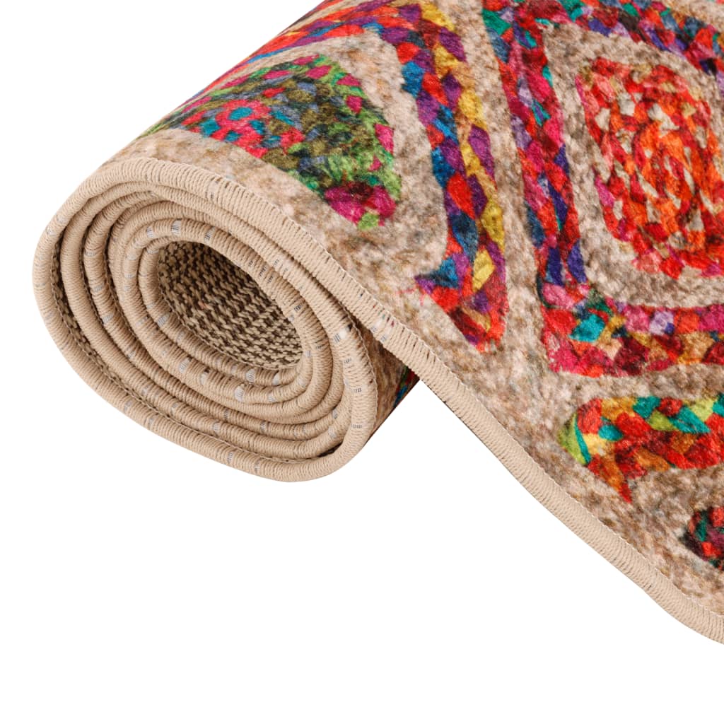 vidaXL Rug Washable Multicolour 120x180 cm