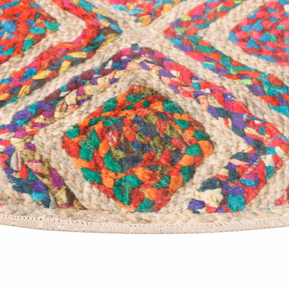 vidaXL Rug Washable Multicolour Ø 120 cm