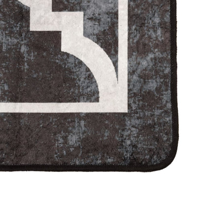 vidaXL Rug Washable Black and White 80x150 cm