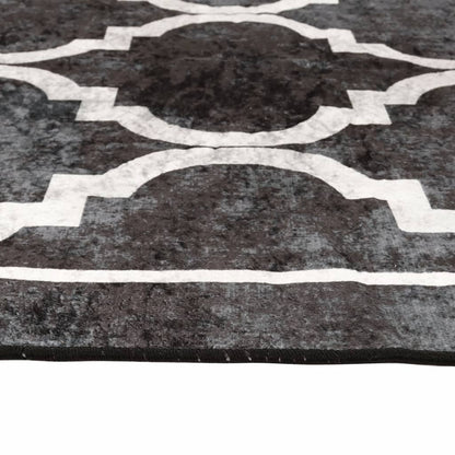 vidaXL Rug Washable Black and White 80x150 cm