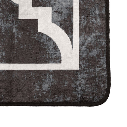 vidaXL Rug Washable Black and White 80x300 cm