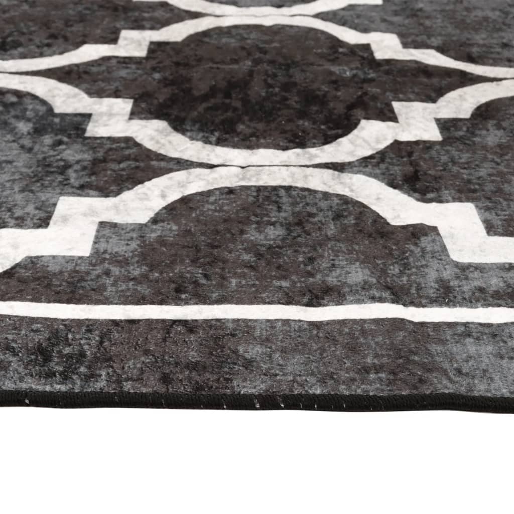 vidaXL Rug Washable Black and White 120x180 cm