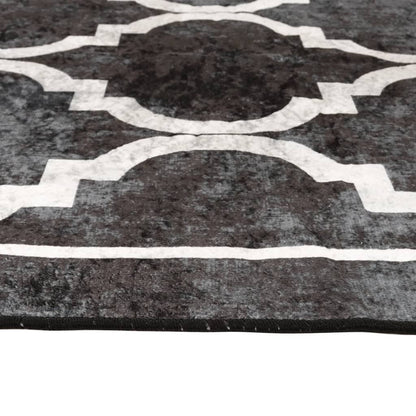 vidaXL Rug Washable Black and White 120x180 cm