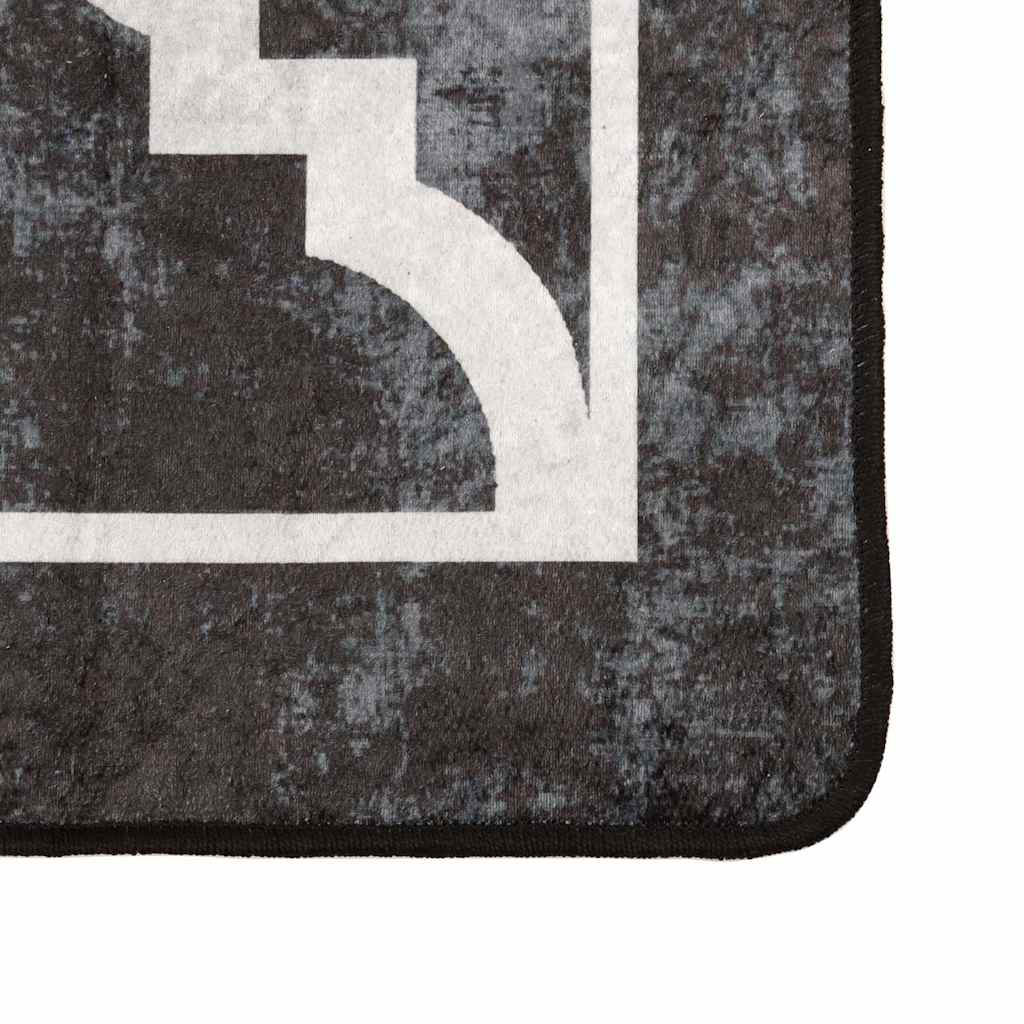 vidaXL Rug Washable Black and White 160x230 cm