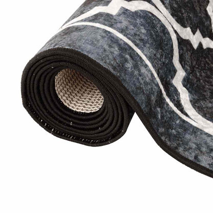 vidaXL Rug Washable Black and White 160x230 cm