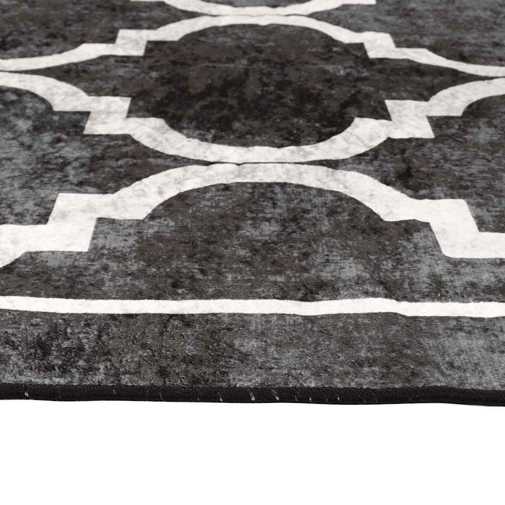 vidaXL Rug Washable Black and White 160x230 cm