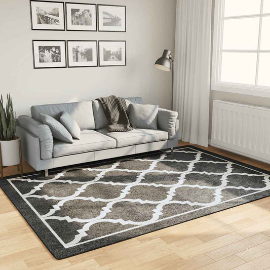 vidaXL Rug Washable Black and White 160x230 cm