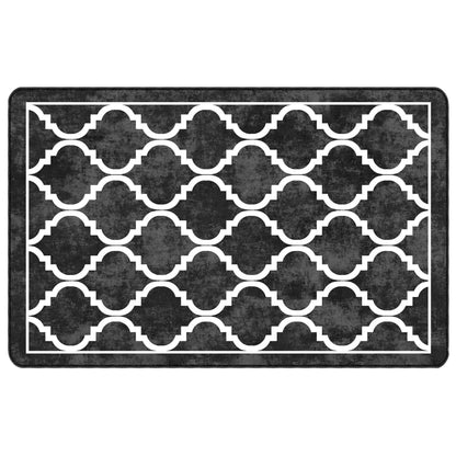 vidaXL Rug Washable Black and White 190x300 cm Anti Slip