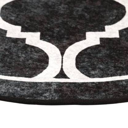 vidaXL Rug Washable Black and White Ø 120 cm