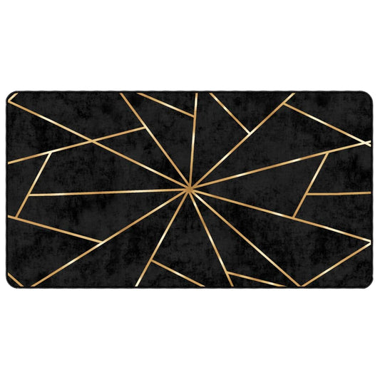vidaXL Rug Washable Black and Gold 80x150 cm