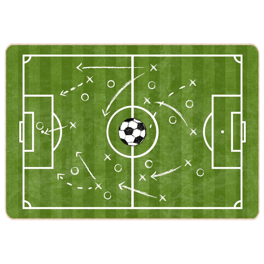 vidaXL Kids' Rug Green 160x230 cm Football Field Washable