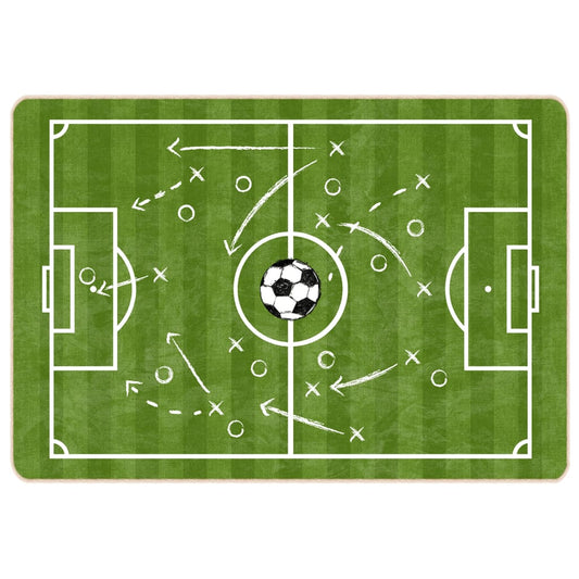 vidaXL Kids' Rug Green 160x230 cm Football Field Washable
