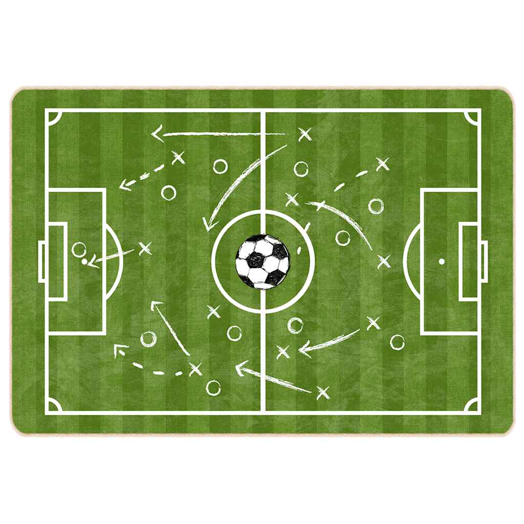 vidaXL Kids'Rug Green 160x230 cm Football Field Washable