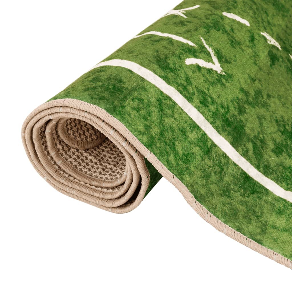 vidaXL Kids' Rug Green 160x230 cm Football Field Washable