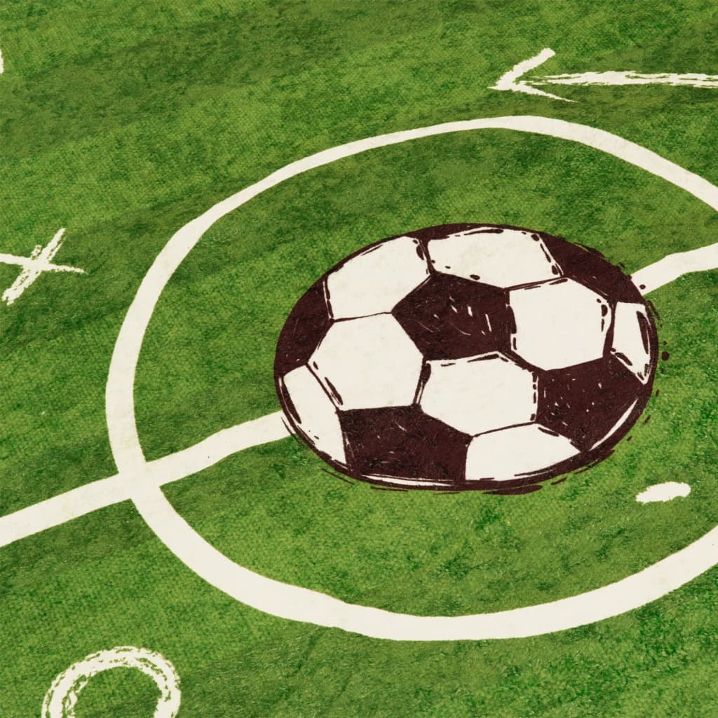 vidaXL Kids' Rug Green 160x230 cm Football Field Washable