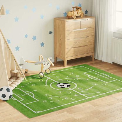 vidaXL Kids'Rug Green 160x230 cm Football Field Washable