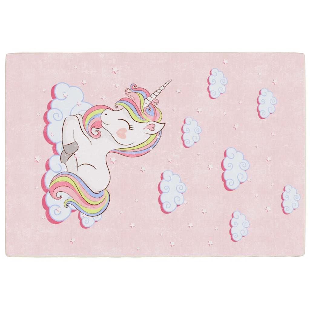 vidaXL Kids'Rug Pink 160x230 cm Unicorn Washable