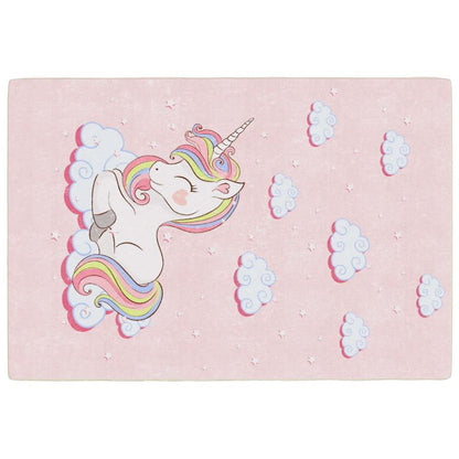 vidaXL Kids'Rug Pink 160x230 cm Unicorn Washable