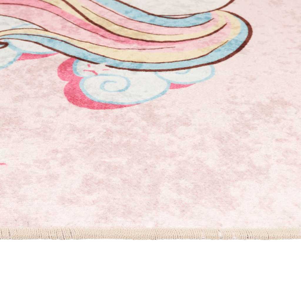 vidaXL Kids' Rug Pink 160x230 cm Unicorn Washable