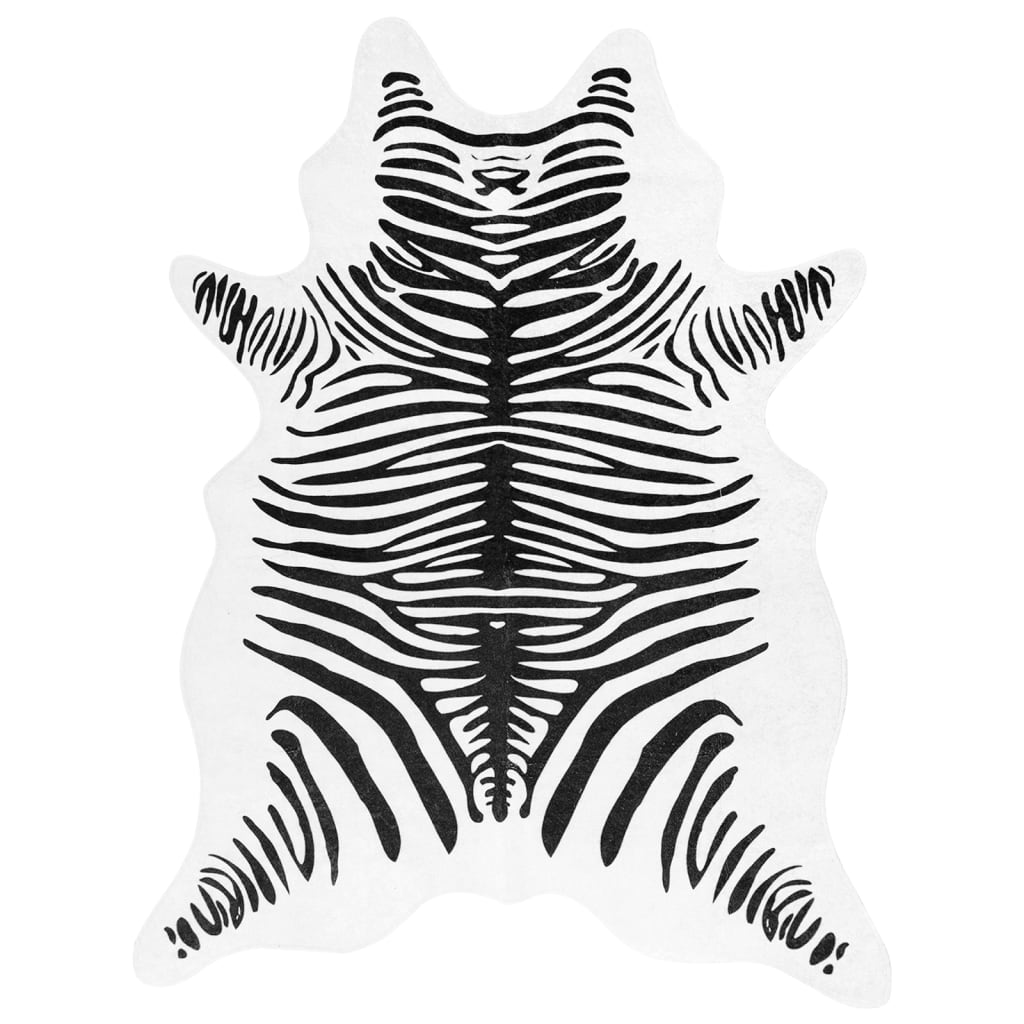 vidaXL Rug Black and White 120x170 cm Zebra Pattern Washable