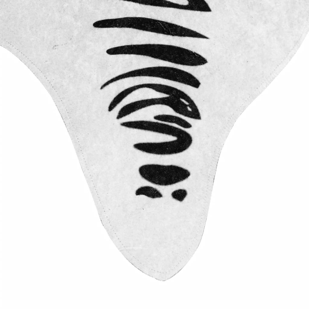 vidaXL Rug Black and White 120x170 cm Zebra Pattern Washable