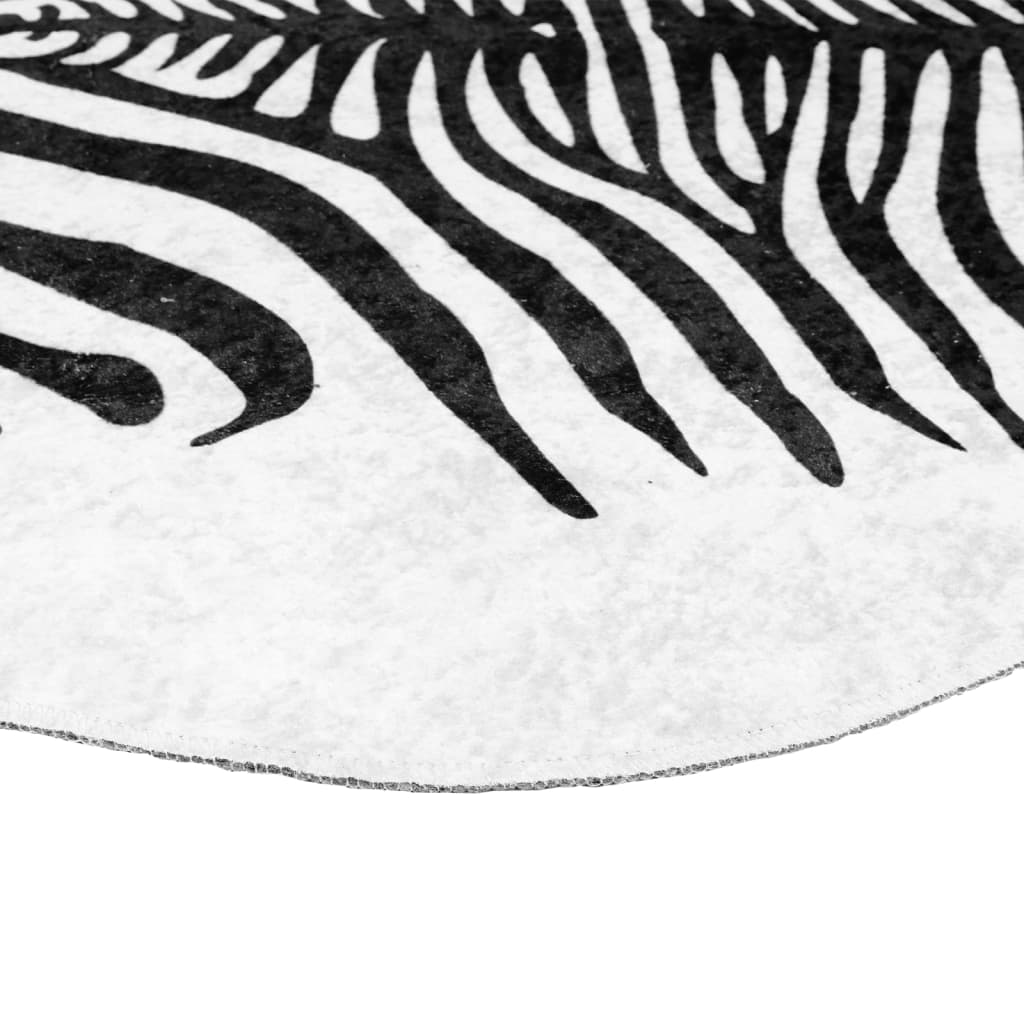 vidaXL Rug Black and White 120x170 cm Zebra Pattern Washable Anti Slip