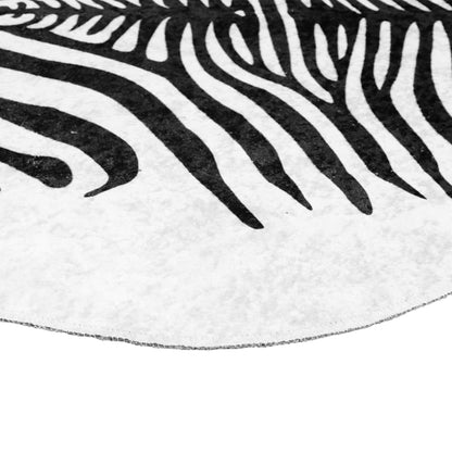 vidaXL Rug Black and White 120x170 cm Zebra Pattern Washable