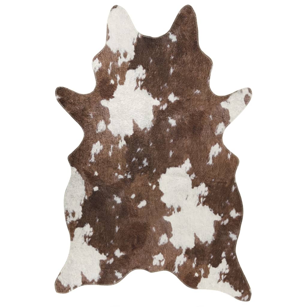 vidaXL Rug Brown and White 120x170 cm Cow Pattern Washable