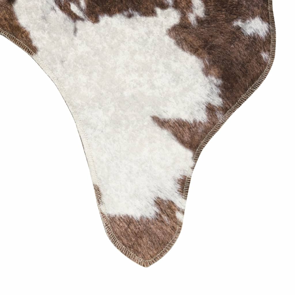 vidaXL Rug Brown and White 120x170 cm Cow Pattern Washable