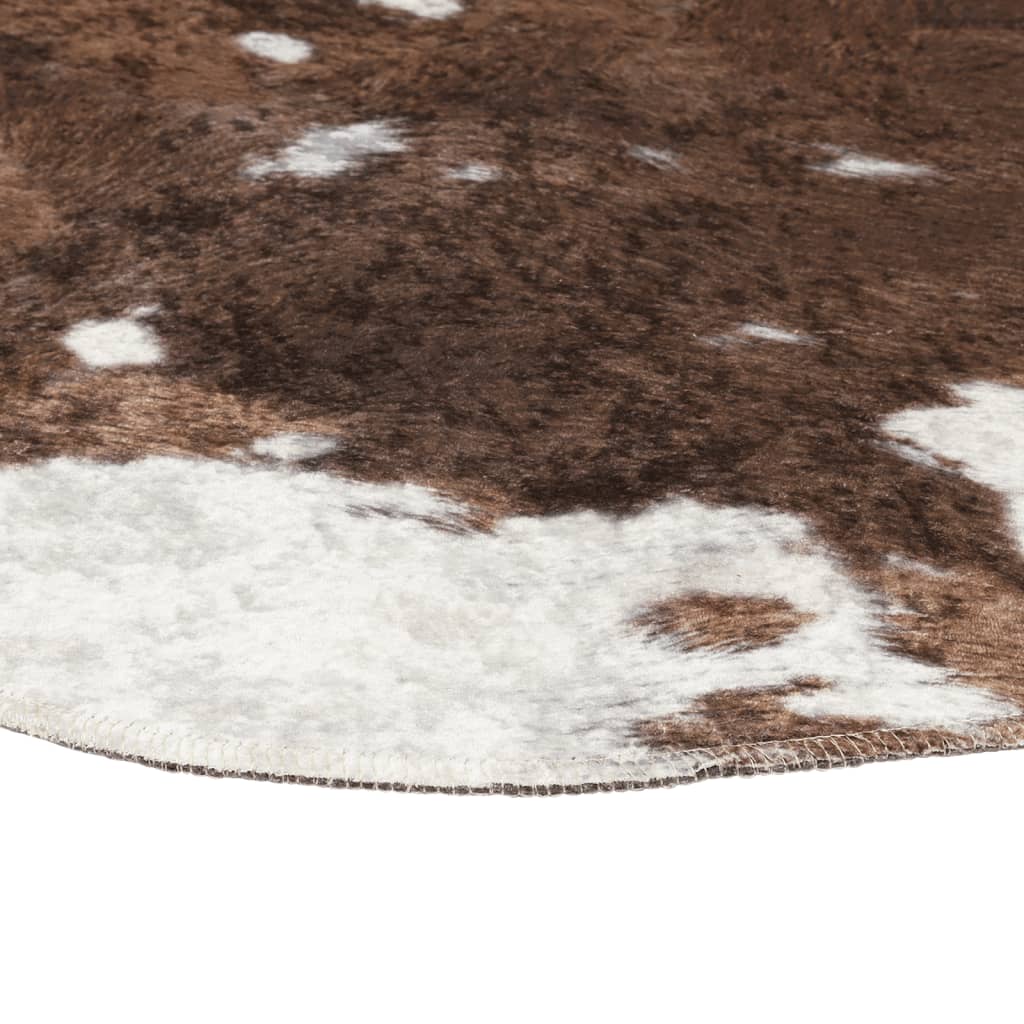 vidaXL Rug Brown and White 120x170 cm Cow Pattern Washable