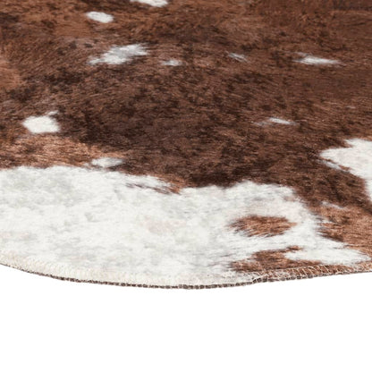 vidaXL Rug Brown and White 120x170 cm Cow Pattern Washable