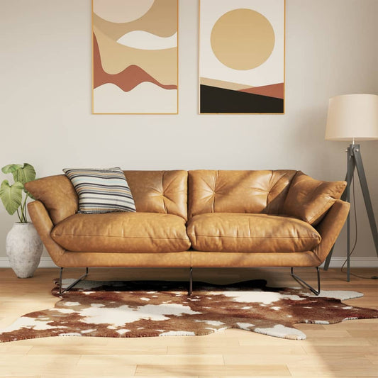 vidaXL Rug Brown and White 120x170 cm Cow Pattern Washable