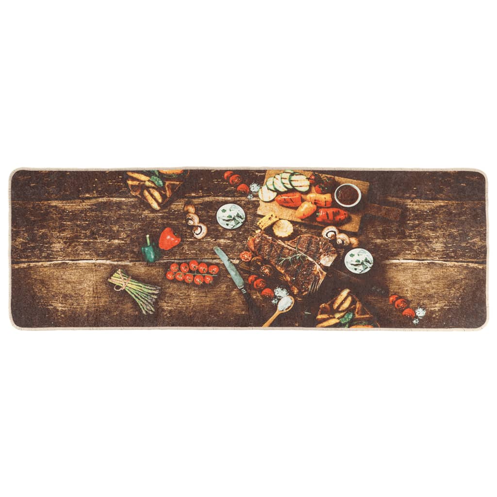 vidaXL Kitchen Rug Multicolour 60x180 cm Washable Anti Slip
