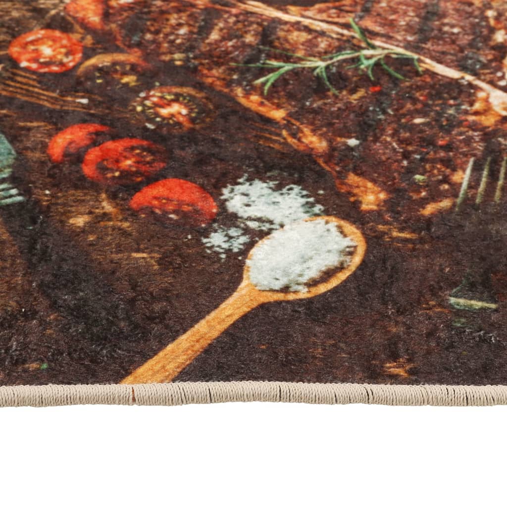 vidaXL Kitchen Rug Multicolour 60x180 cm Washable