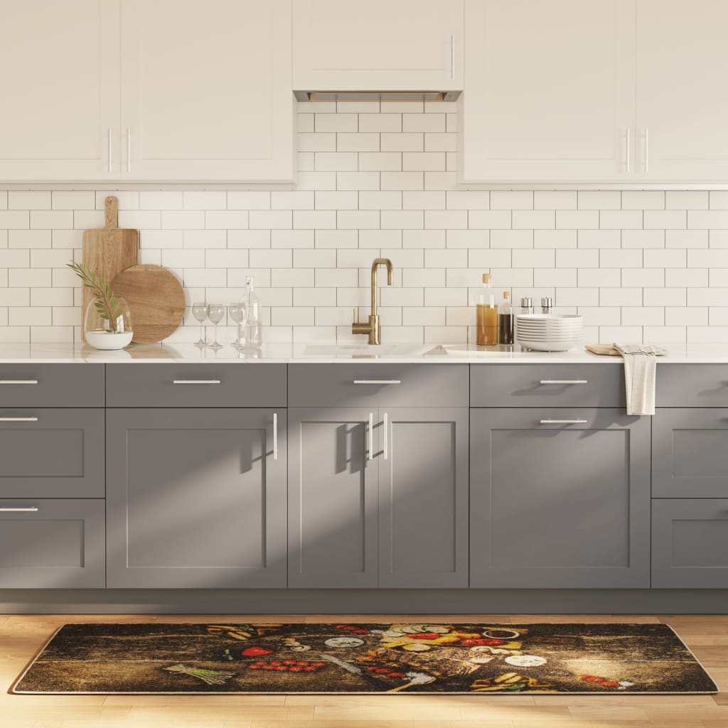 vidaXL Kitchen Rug Multicolour 60x180 cm Washable