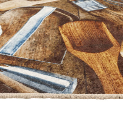 vidaXL Kitchen Rug Multicolour 60x180 cm Washable
