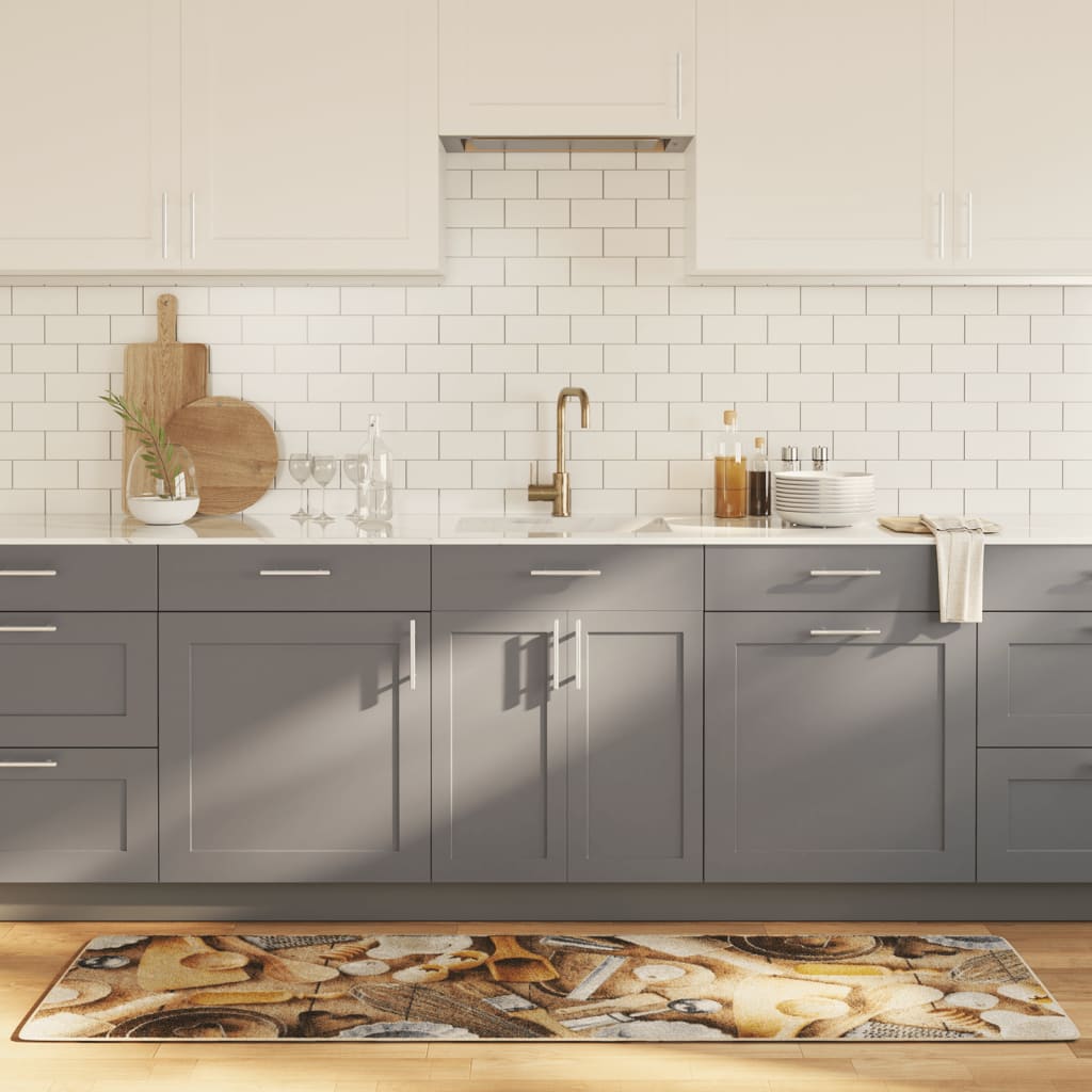vidaXL Kitchen Rug Multicolour 60x180 cm Washable