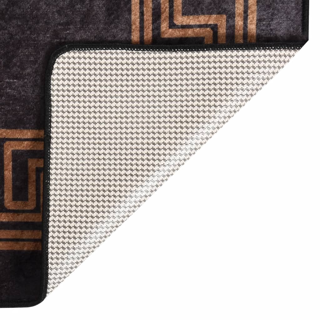 vidaXL Rug Washable Black and Gold 400x300 cm