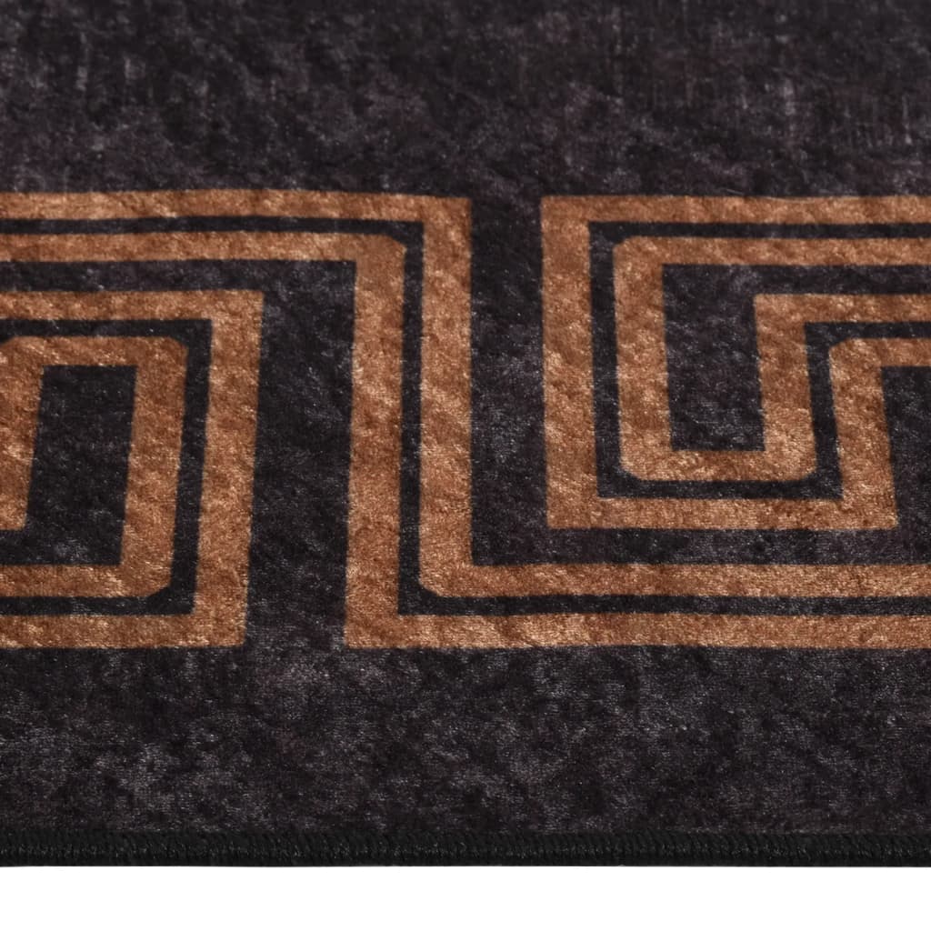 vidaXL Rug Washable Black and Gold 400x300 cm Anti Slip