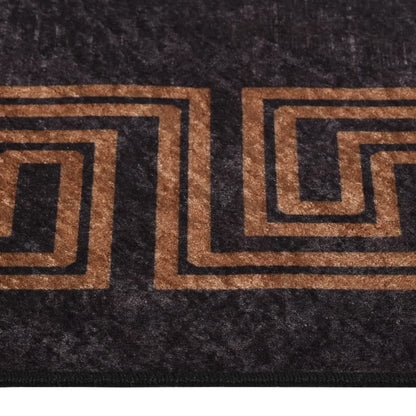 vidaXL Rug Washable Black and Gold 400x300 cm Anti Slip