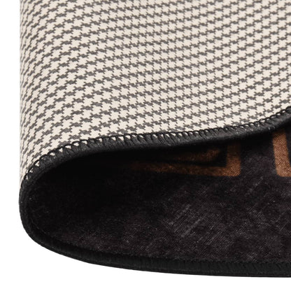 vidaXL Rug Washable Black and Gold Ø 200 cm