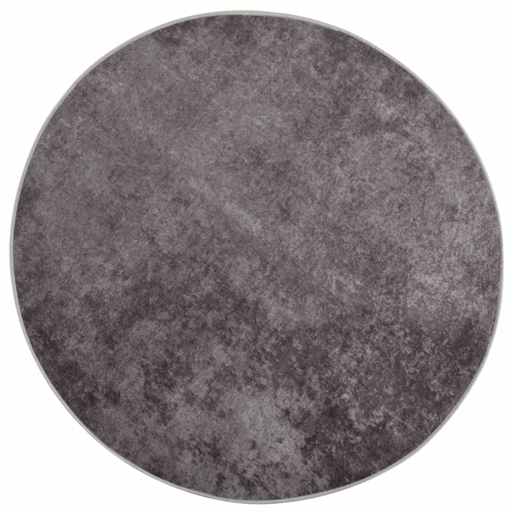 vidaXL Rug Washable Grey Ø 200 cm
