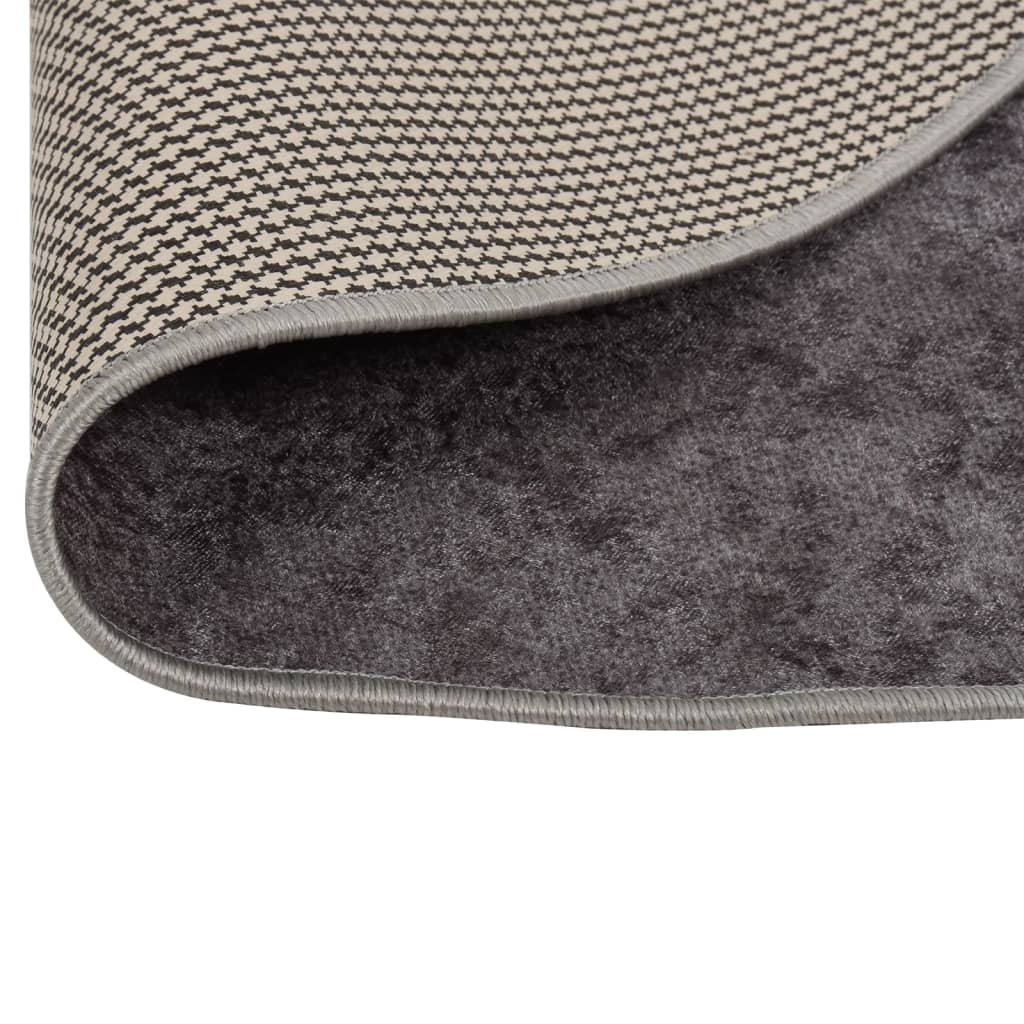 vidaXL Rug Washable Grey Ø 200 cm